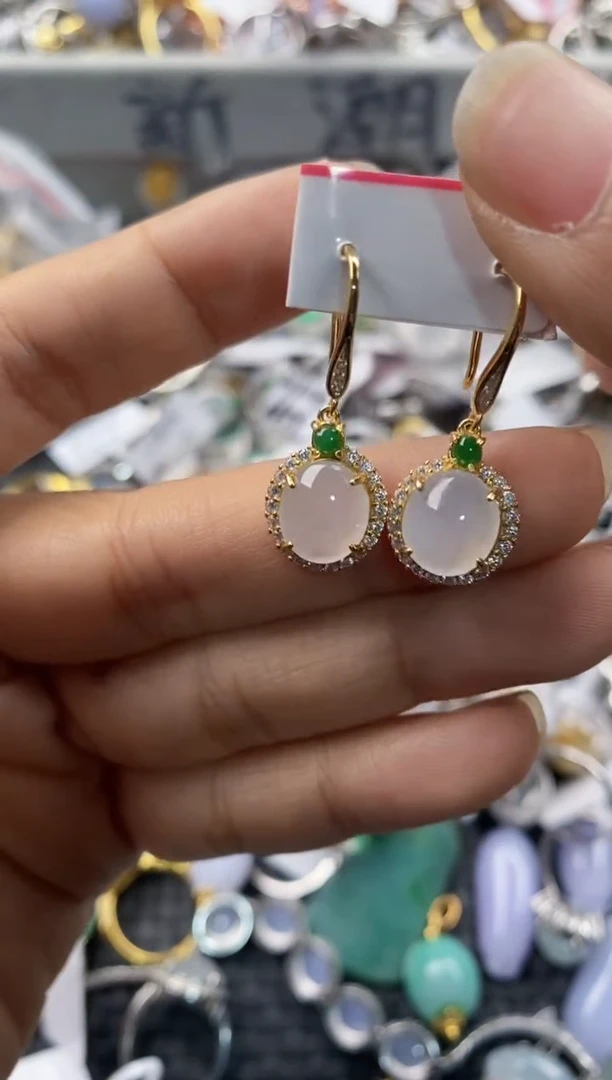 银S925镶嵌戒指翡翠6666----6