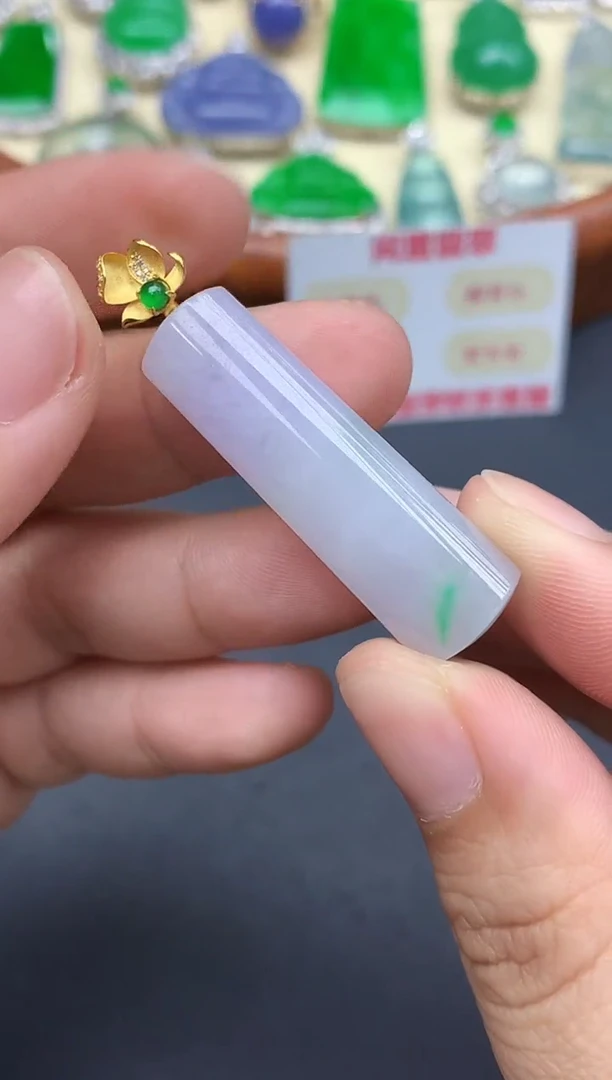 颈饰18K金镶嵌翡翠312-中国好珍宝