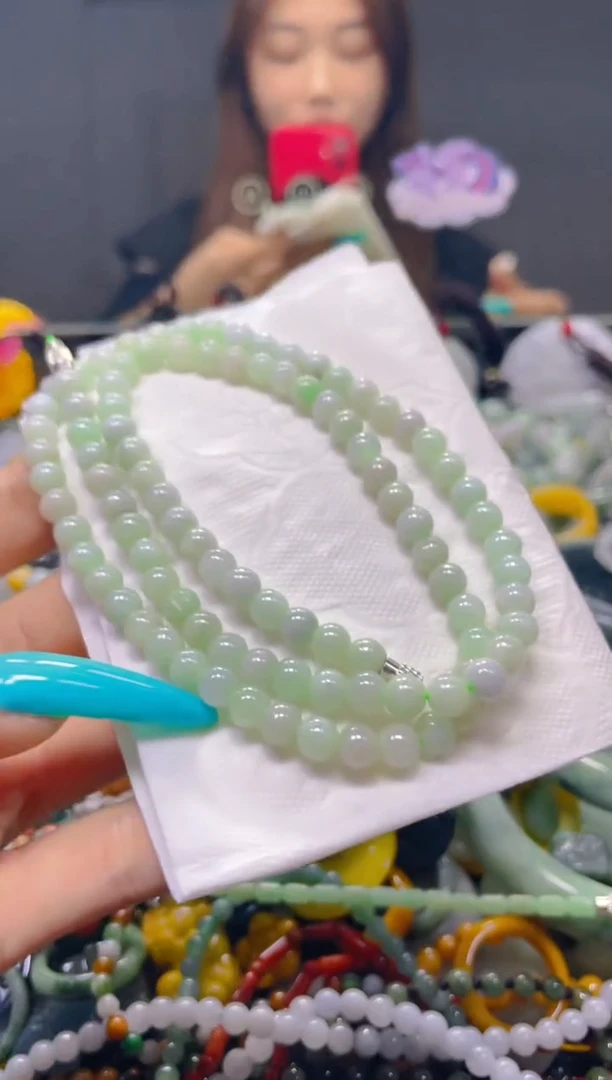 翡翠未镶嵌颈饰5MM/P/翡翠A货，一件也是批发价