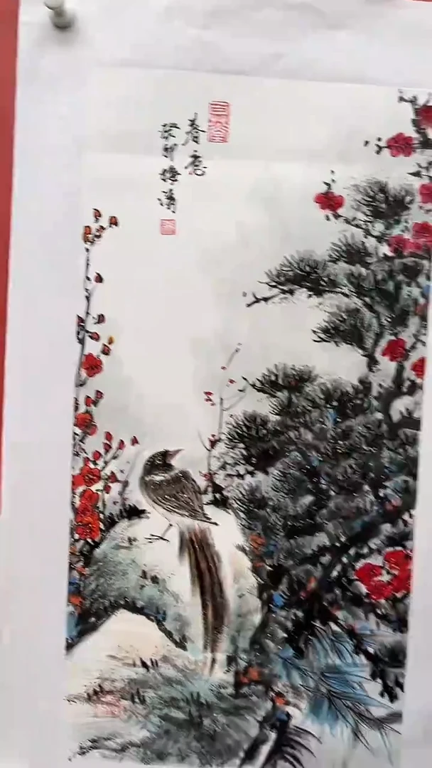 国画梅清-2平尺-花鸟