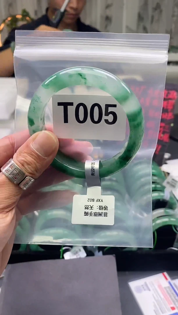 未镶嵌手镯石英质玉（非洲翠）58圈口T005