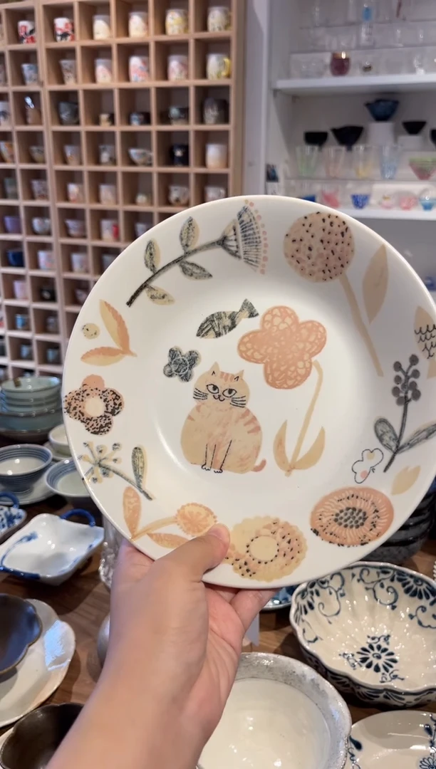 瓷片花田猫咪深盘福利假