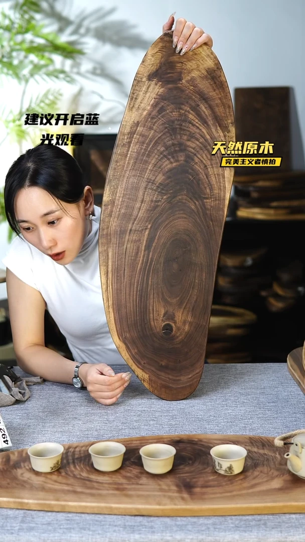 木北美黑胡桃天然原木.干裂.疤结不属于商品质量问题