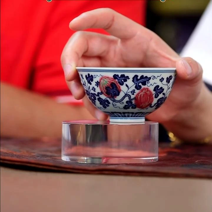 【小乔赏瓷】t景德镇手工手绘堂钟正窑釉里红瓜杯