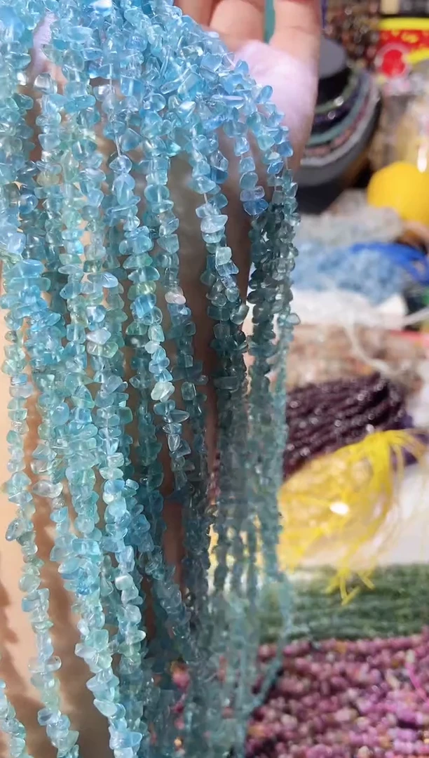 未镶嵌珠宝半成品水晶小蓝磷灰