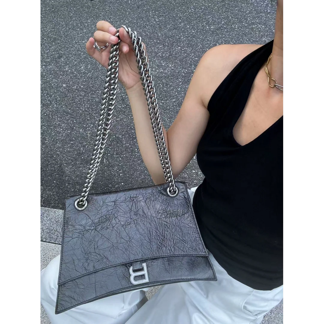 95新 Balenciaga/巴黎世家 【小考拉】巴黎世家银灰crush中号斜挎包