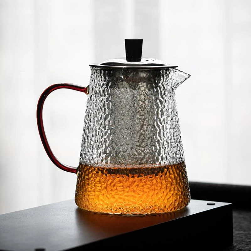 耐高温锤纹玻璃煮茶器茶水分离过滤泡茶壶茶具大号家用办公室茶壶