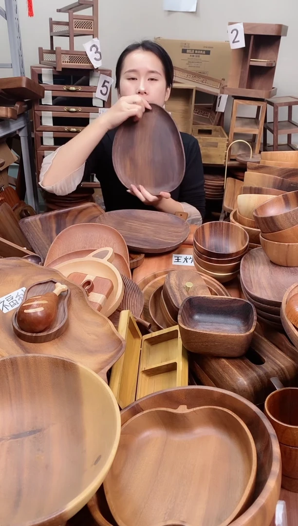 木  南美胡桃木异形盘26*21*2cm