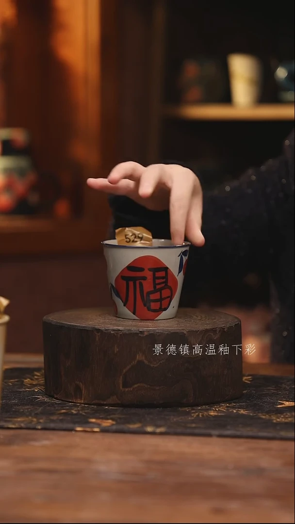 陶瓷景德镇高温釉下手绘陶瓷@L529@