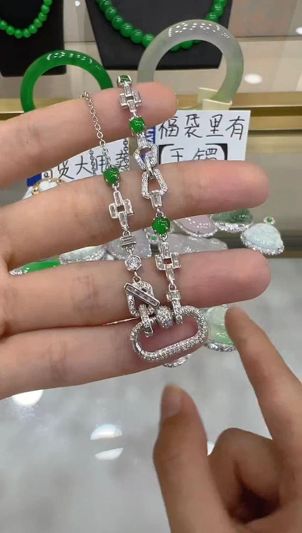 翡翠银S925镶嵌项链多样性团购发一件