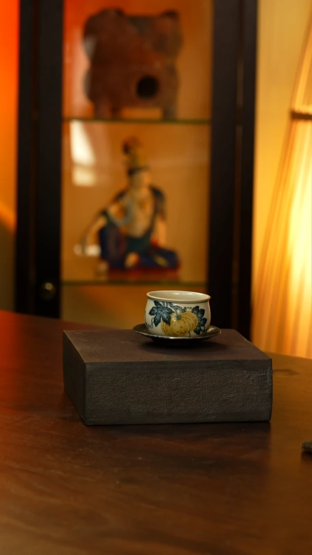 南瓜转转杯加纯锡小杯垫.