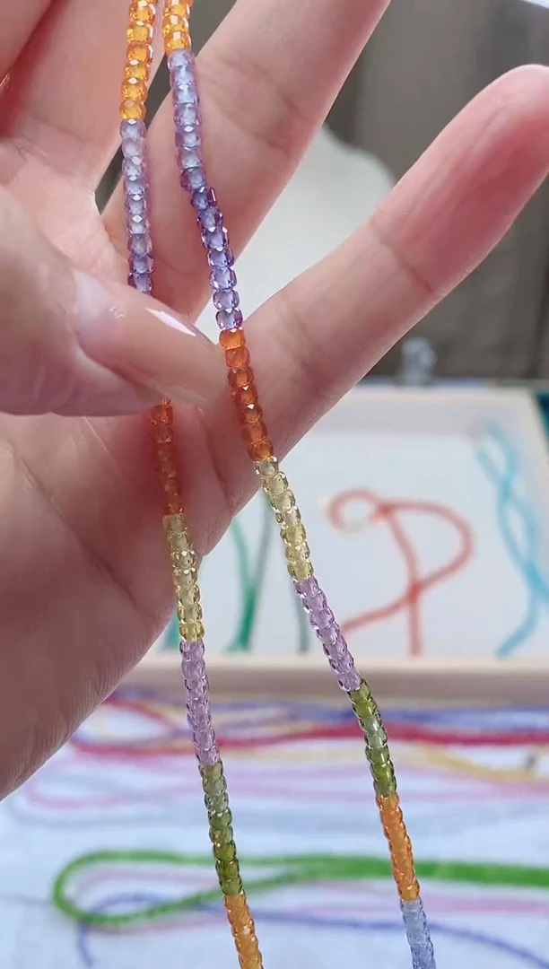 【闪购商品】彩色蓝宝石项链14K金镶嵌诗颜甄选珠宝SYZB004