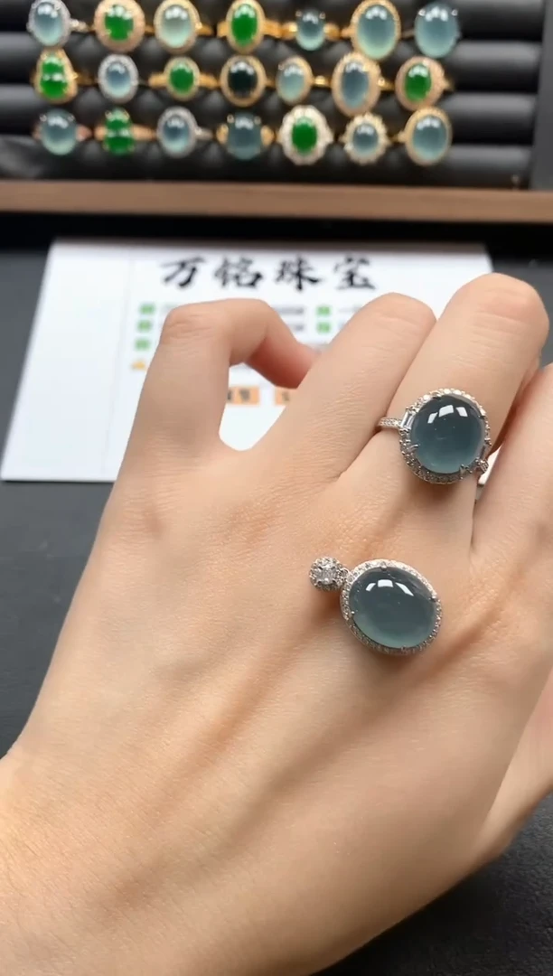 银S925镶嵌戒指翡翠15151