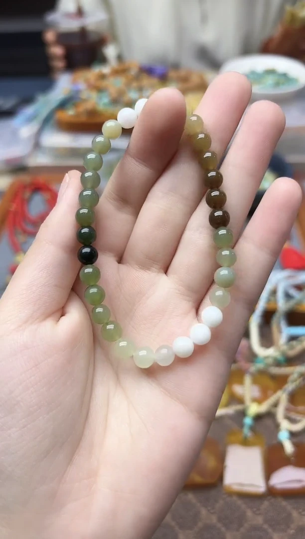 未镶嵌和田玉挂件和田玉多宝手串6mmZD