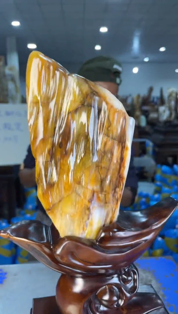 未镶嵌摆件硅化玉6