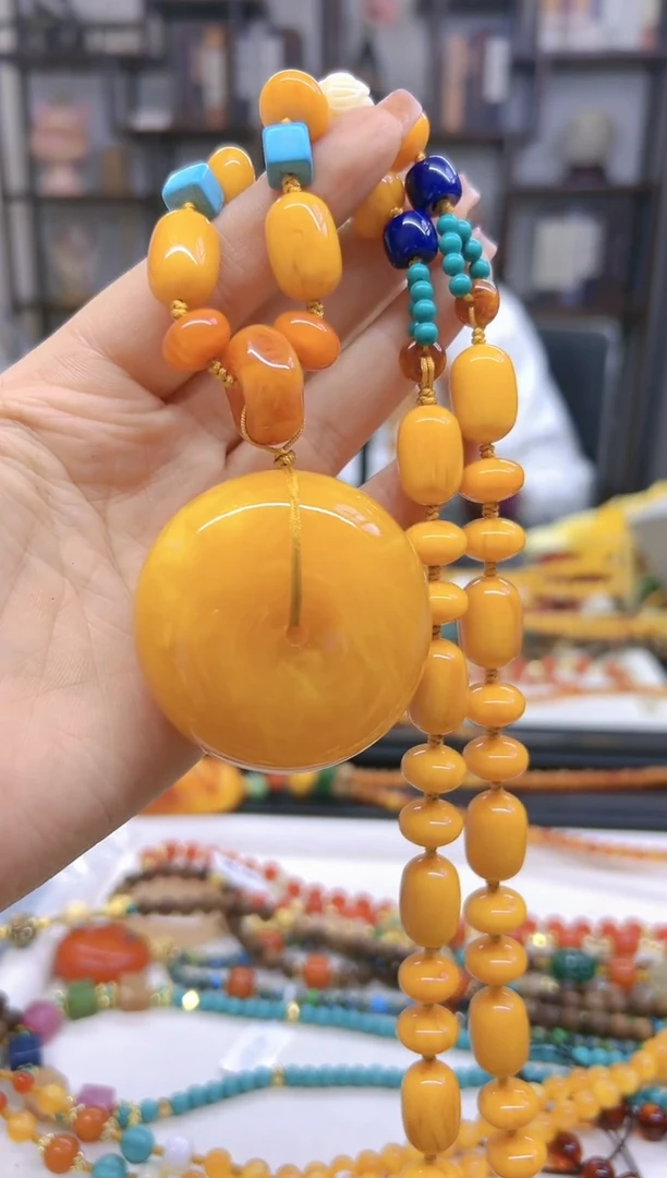 【闪购商品】蜜蜡毛衣链未镶嵌M496