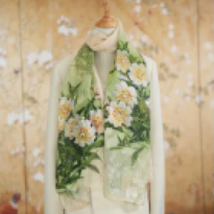 锦悦高端夏季新款新中式剪花围巾披肩65*180（S005）