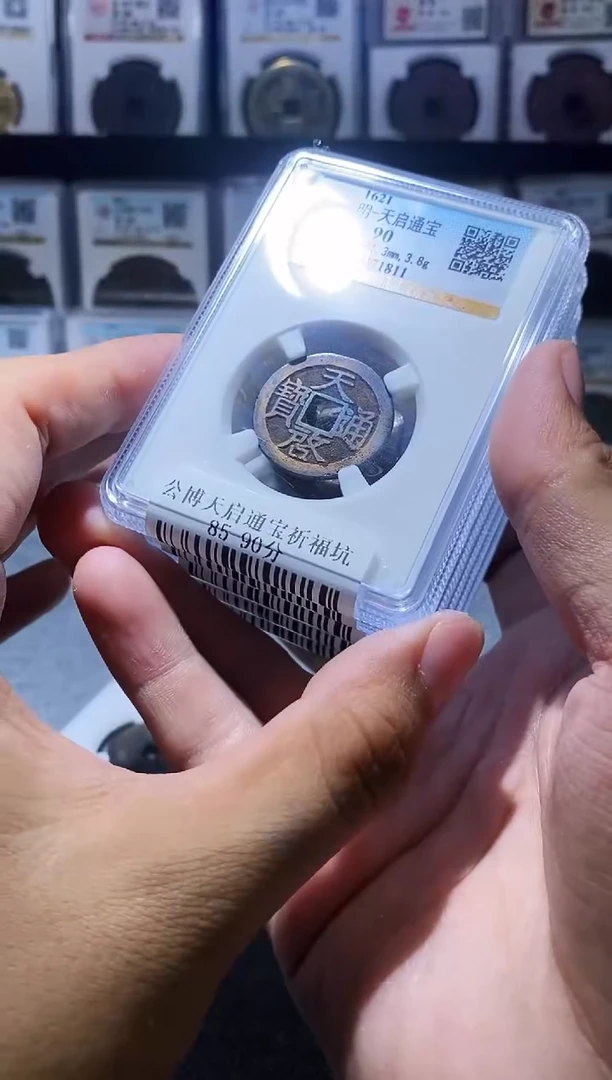 铜A461龙公博天启通宝祈福坑90分