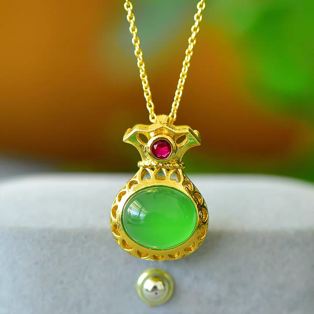 【福利品】天然玛瑙玉髓福袋镶嵌玉髓吊坠锁骨链时尚百搭精美礼品