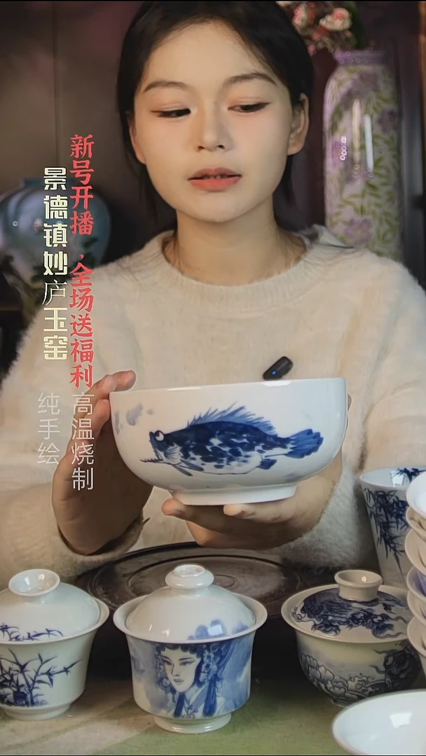 盘陶妙庐玉窑罗汉大碗