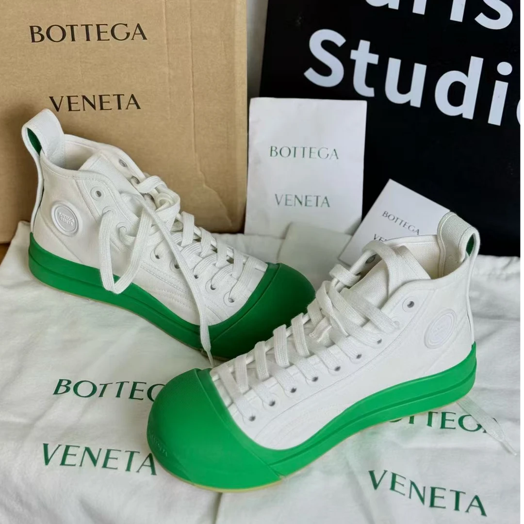未使用 BOTTEGA VENETA/葆蝶家 白拼绿底高帮板鞋35 36 37 383940