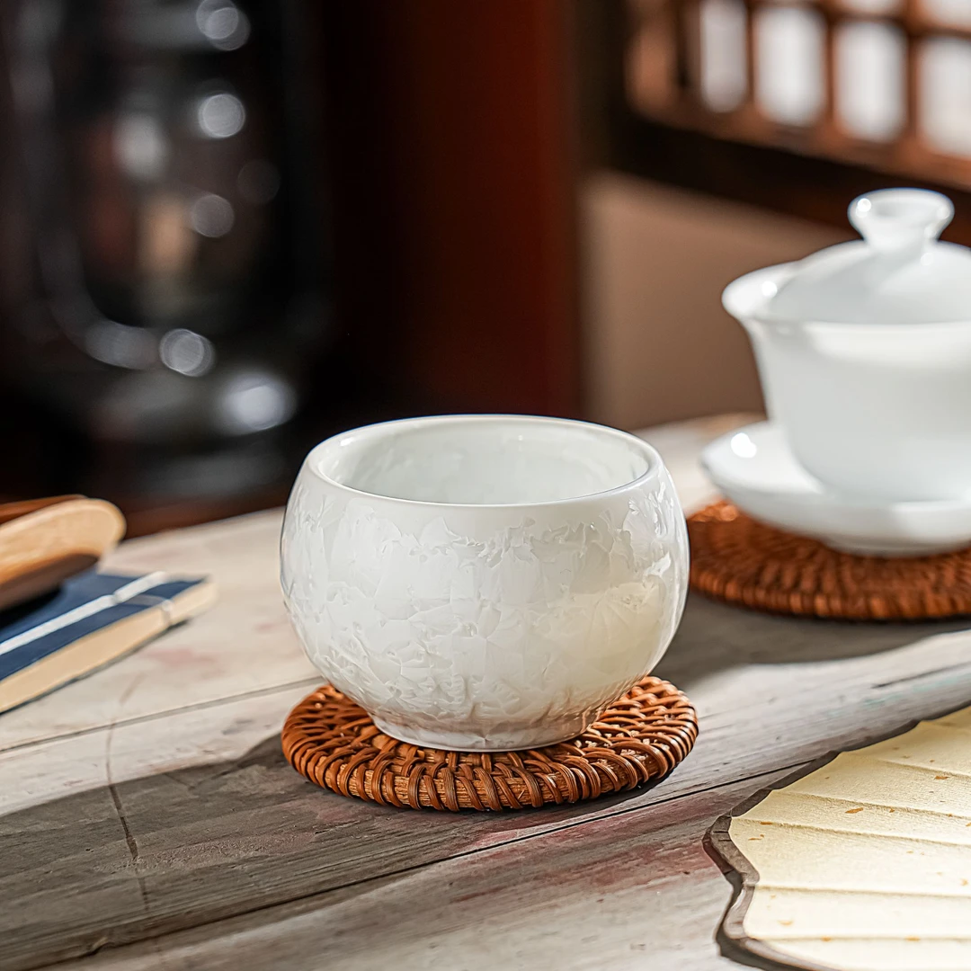 【千千颜】JJY258冰花纹理轻奢高级感孤品120ml茶杯