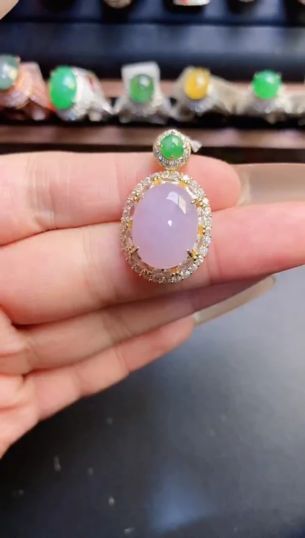 银S925镶嵌戒指翡翠天然