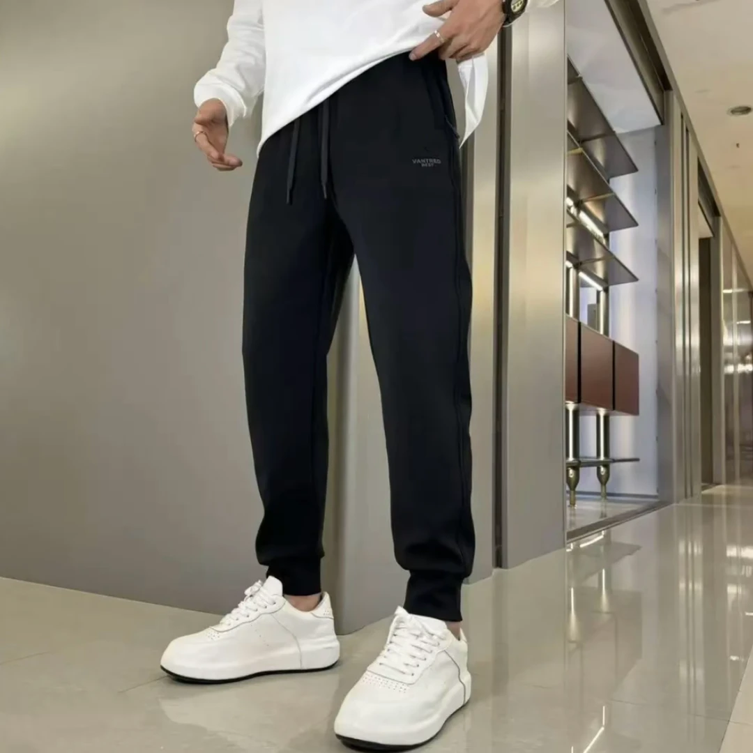 秋冬季新款男士束脚休闲运动裤时尚百搭潮流束脚裤男加厚弹力卫裤