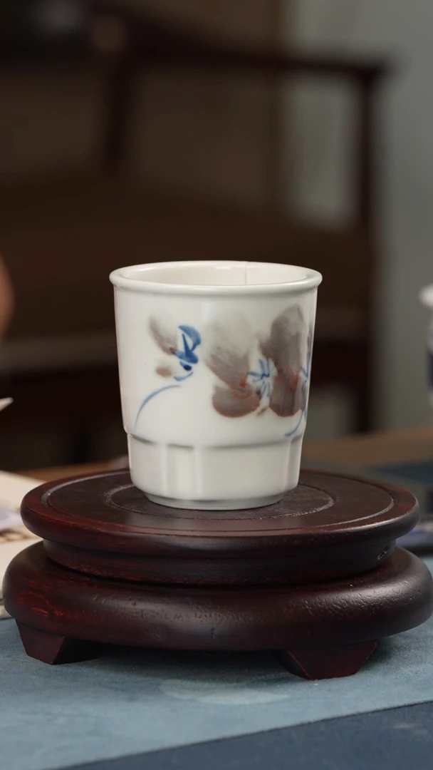 杯子【玉风窑】青花釉里红