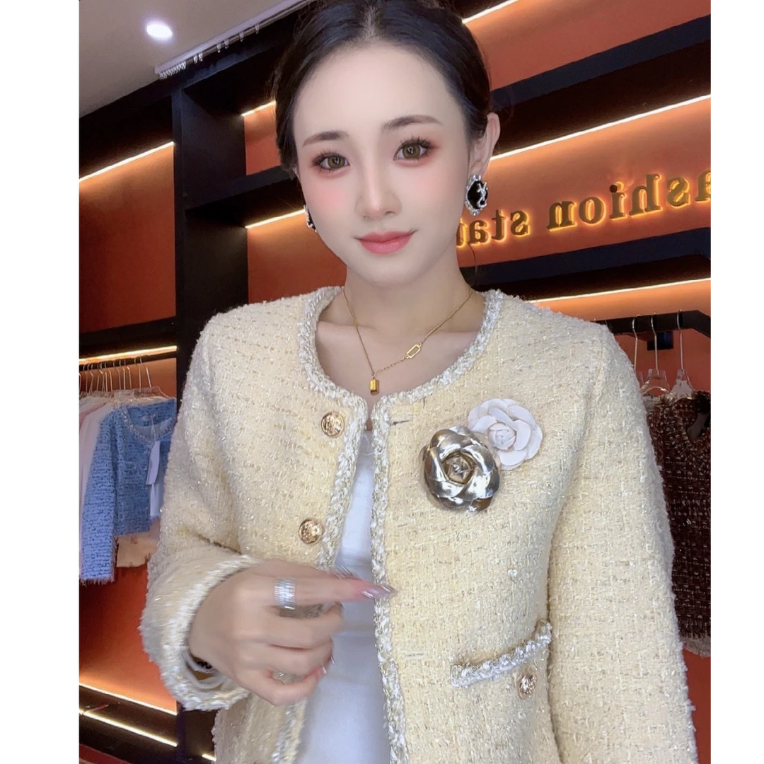 高品质小香风外套女2025春装新款洋气百搭修身显瘦减龄上衣YM921