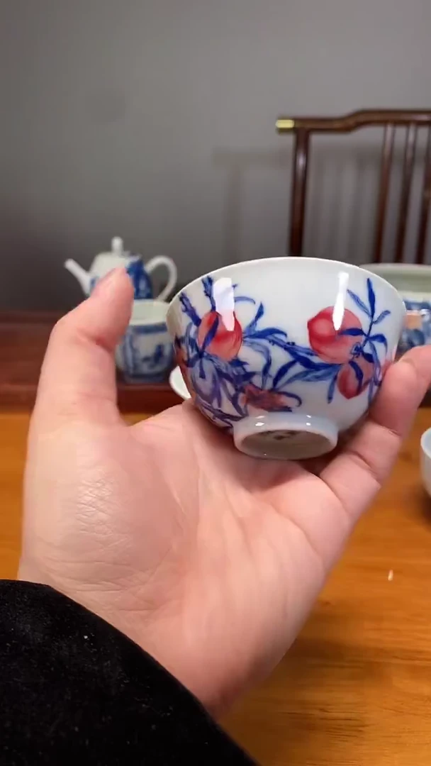 华军鼎成桃子茶杯