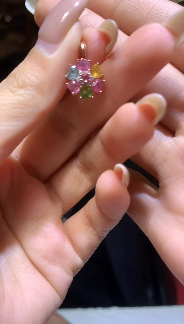 吊坠(赠链)银S925镶嵌碧玺【宝石世家严选】