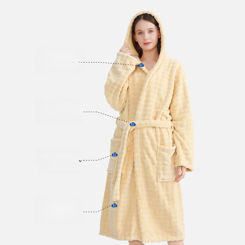 浴袍女速干a类可穿吸水浴巾不易珊瑚绒加厚男女长款成年人大浴衣