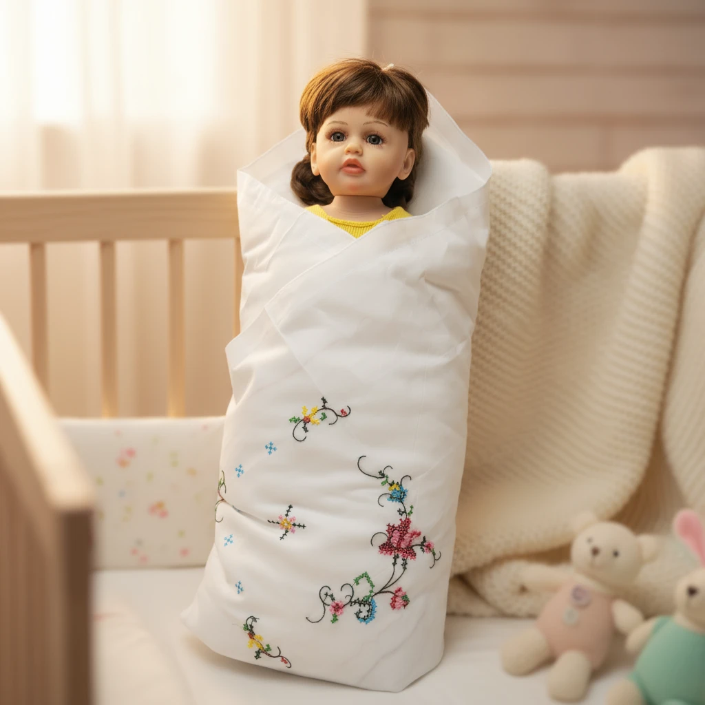 民族风格绣花婴童纯棉抱被被子新生儿加厚厚款【新疆包邮】