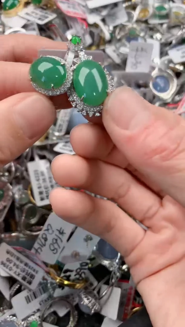 银S925镶嵌戒指翡翠10              4