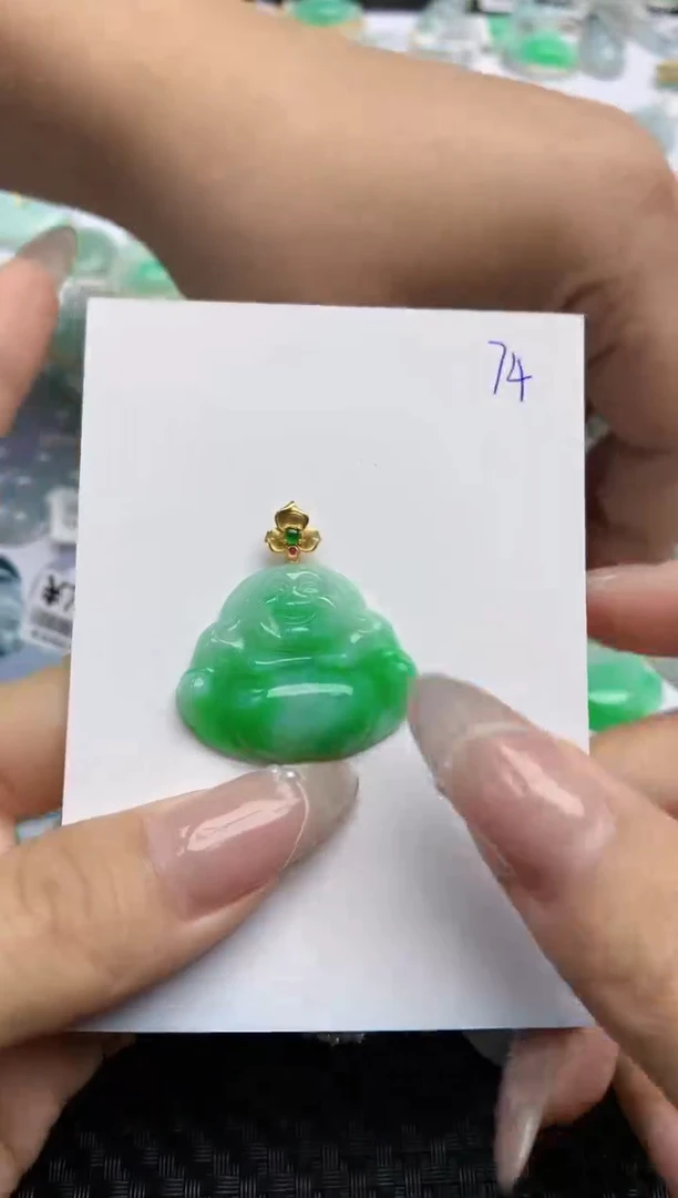 【闪购商品】翡翠颈饰18K金镶嵌 天然翡翠A货