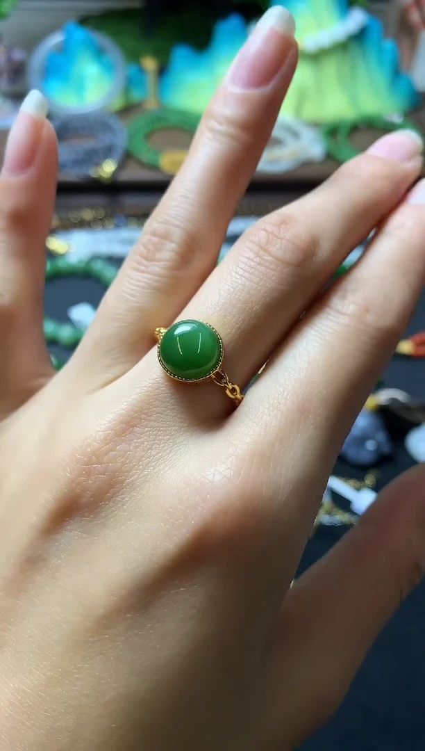 【闪购商品】和田玉戒指银S925镶嵌戒指