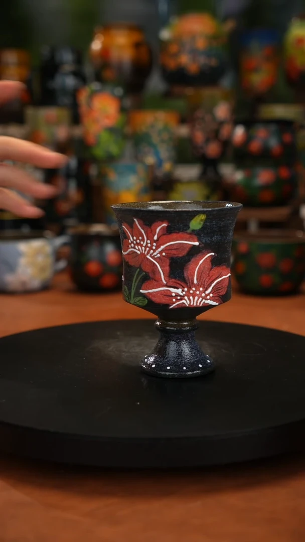 紫砂油画手绘釉下彩