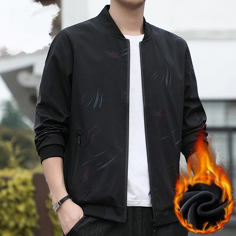 DD05 螺纹下摆保暖春秋季夹克衫纯色秋冬耐脏通勤风夹克DJ