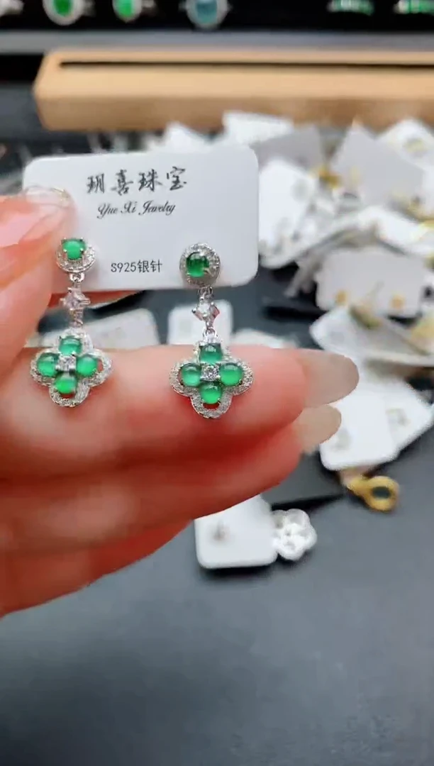 银S925镶嵌戒指翡翠1