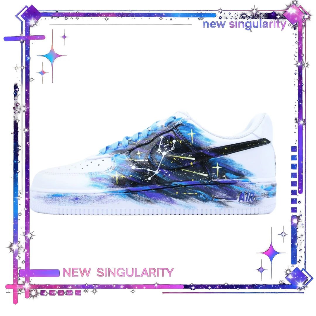 Nike/耐克air Force1 Low【定制球鞋】af1星空处女座男女低帮板鞋