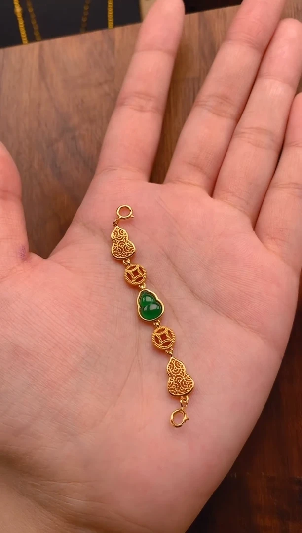 【闪购商品】翡翠吊坠(不含链)银S925镶嵌葫芦延长链