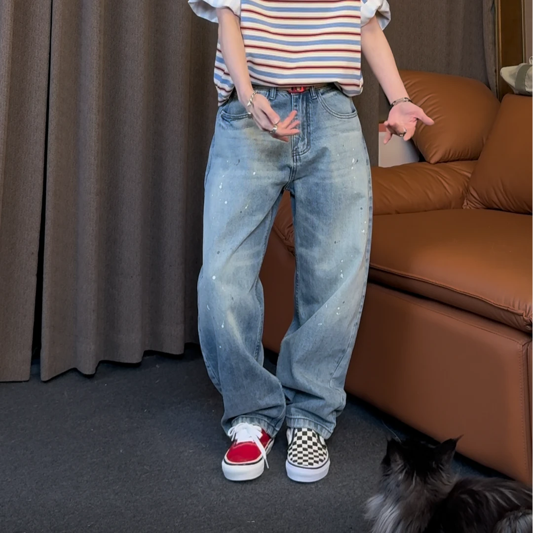 ST【2175-浅黄泥】竹节复古13oz软牛仔复古蓝弯刀牛仔裤男女PL