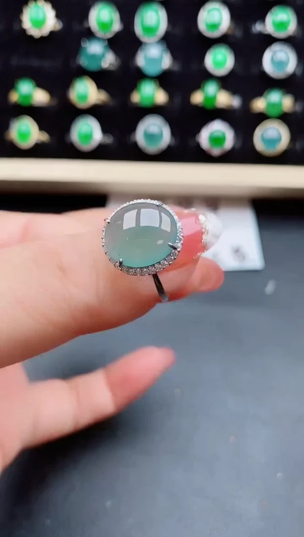 【闪购商品】翡翠戒指银S925镶嵌3565656