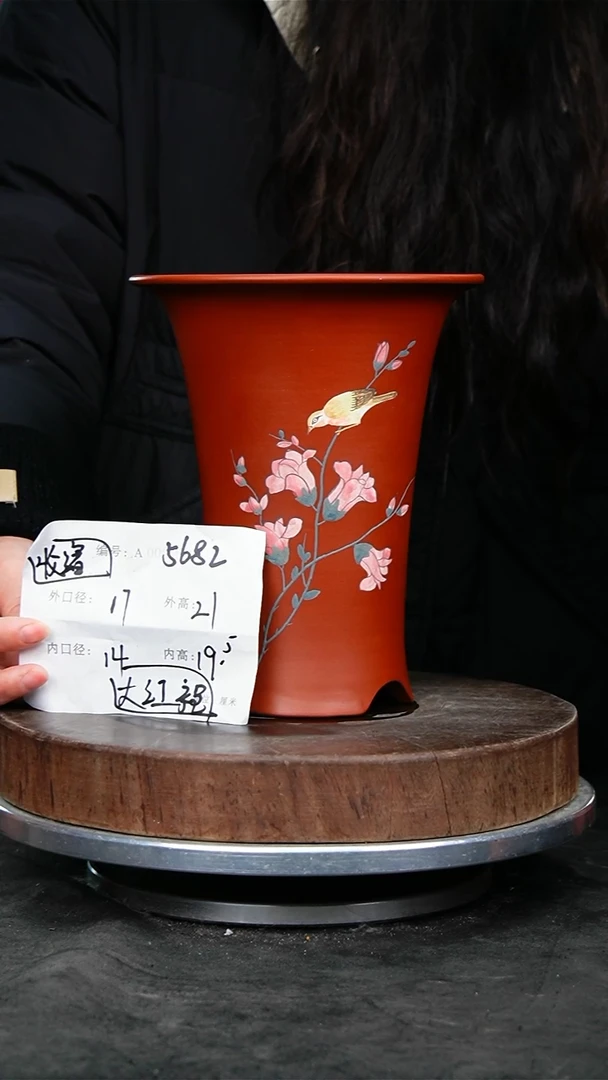 紫砂花盆5682收缩 紫砂花盆