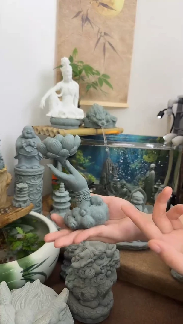 石材佛手莲花青砂石