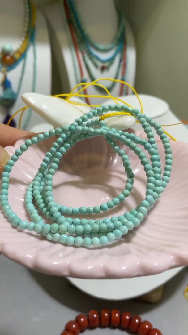 未镶嵌绿松石珠宝奇石2.6mm多圈毛衣链