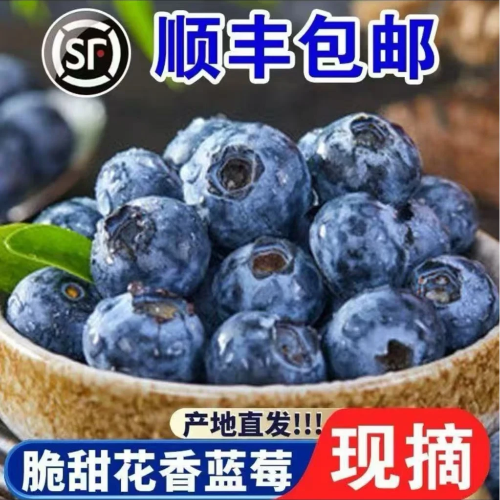 【顺丰包邮】新鲜蓝莓8盒脆甜花香蓝莓应季水果100克/盒