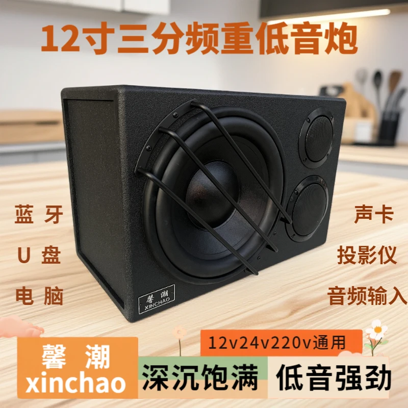 12寸超重劲爆车载家用无线蓝牙低音炮12v24v220v通用K歌低音炮