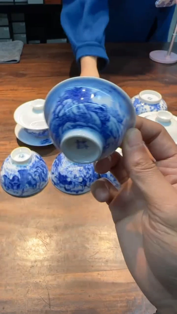 【闪购商品】九段烧 妙手青花 雪景小撇口杯